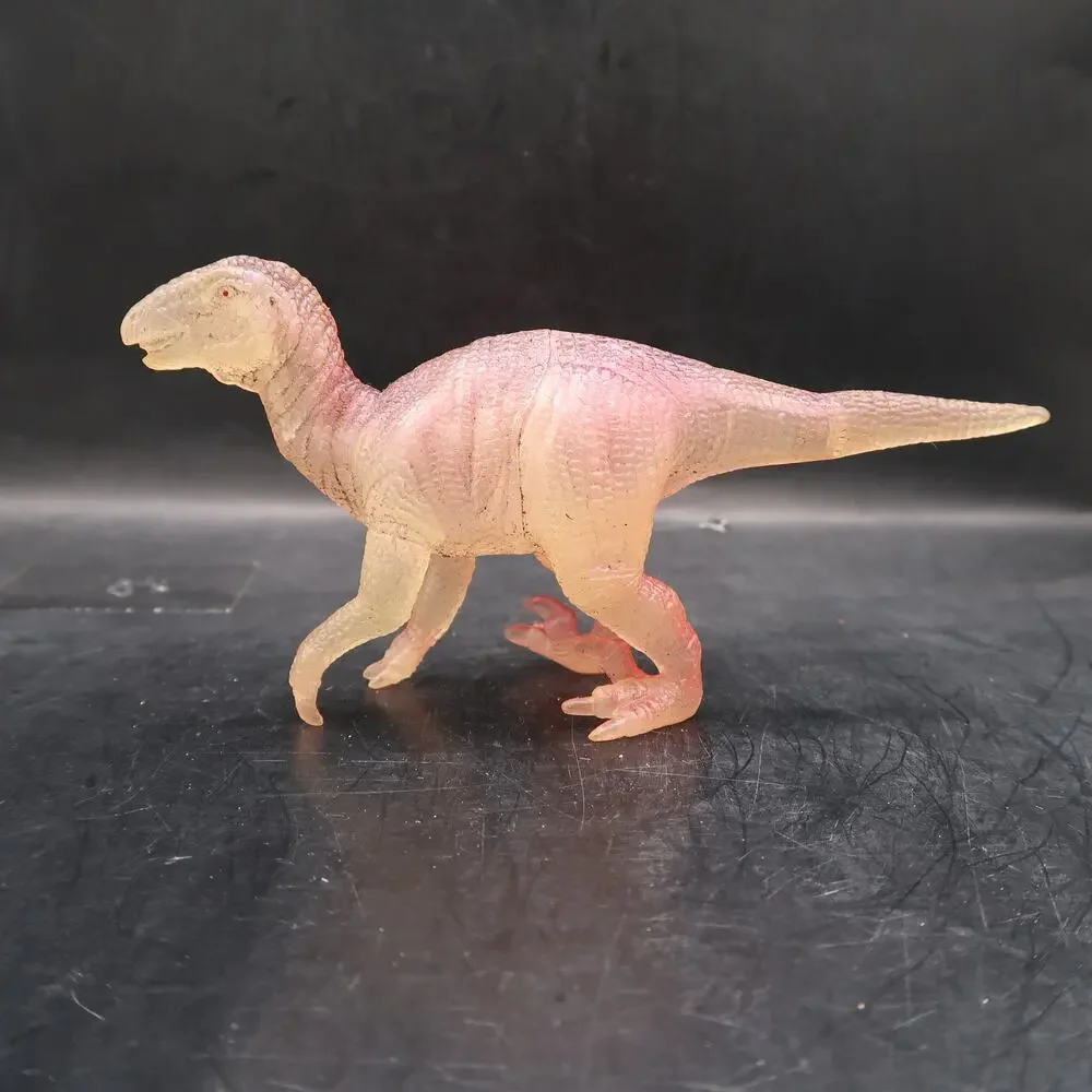 Translucent Plastic Dinosaur Figures Set of 2 Vtg Velociraptor China Chinasaur